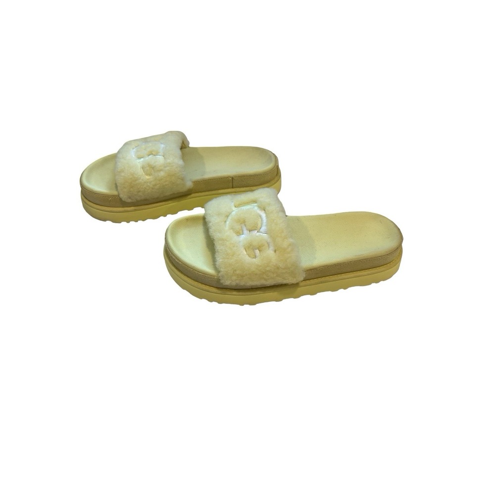 UGG Women's Laton Shearling Slide Sandal Margarita Yellow Size 8